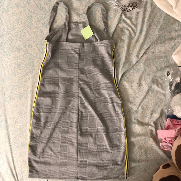 Striped-Trim Glen Plaid Mini dress - Picture 2 of 4